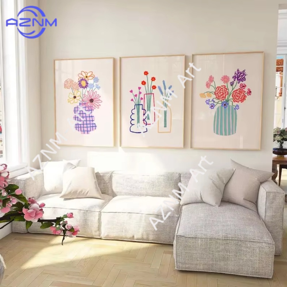 Flower Girl Basket - 1/3 szt. Abstrakcyjny Wazon z Kwiatami