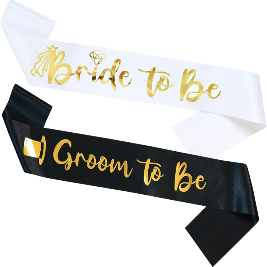 Bridal Sash Ribbon - 2 szt./1 zestaw Szarfy na Wieczór