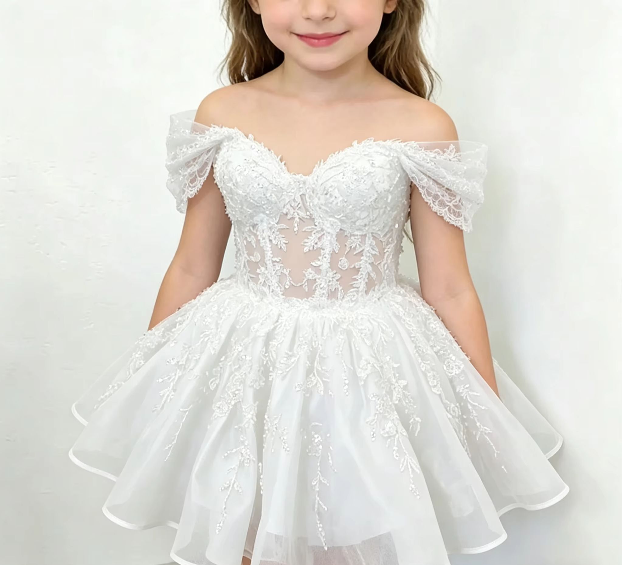 Bridal Sash Ribbon - Biała, personalizowana sukienka dla dziewczynki sypiącej