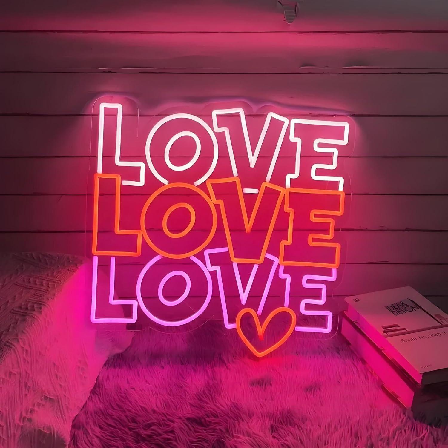 Wedding Shop - Neonowy znak miłosny, ściemnialne lampki neonowe