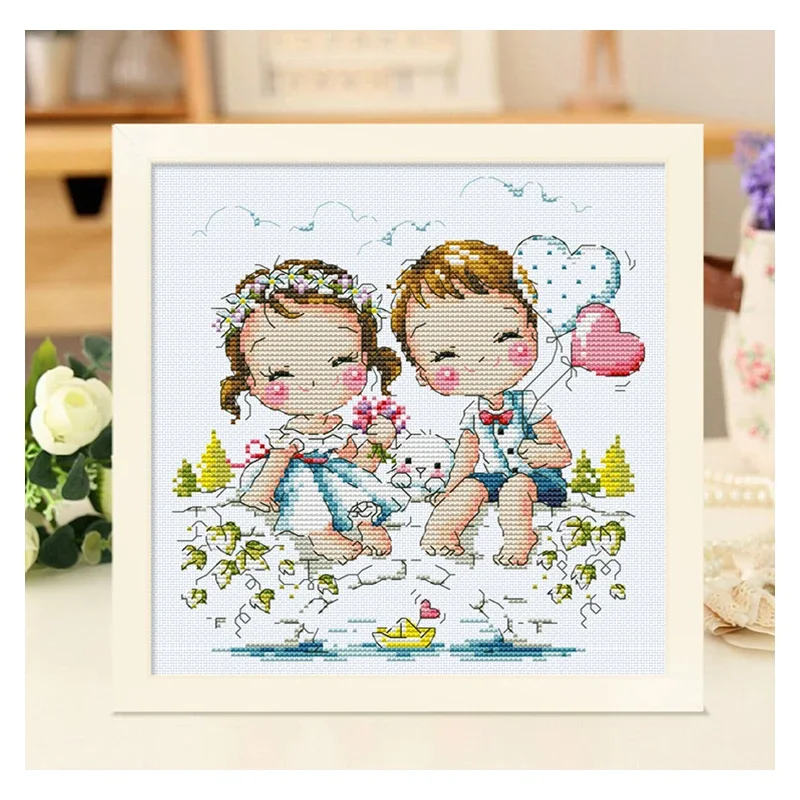 Wedding Package Gold - Zestaw do haftu krzyżykowego Amishop, urocza