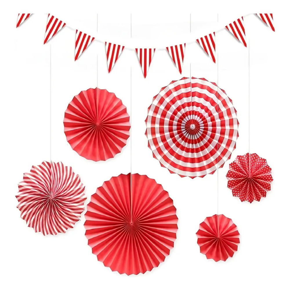 Wedding Supply Canada - 18 szt. Czerwono-białe flagi proporczyki, papierowe