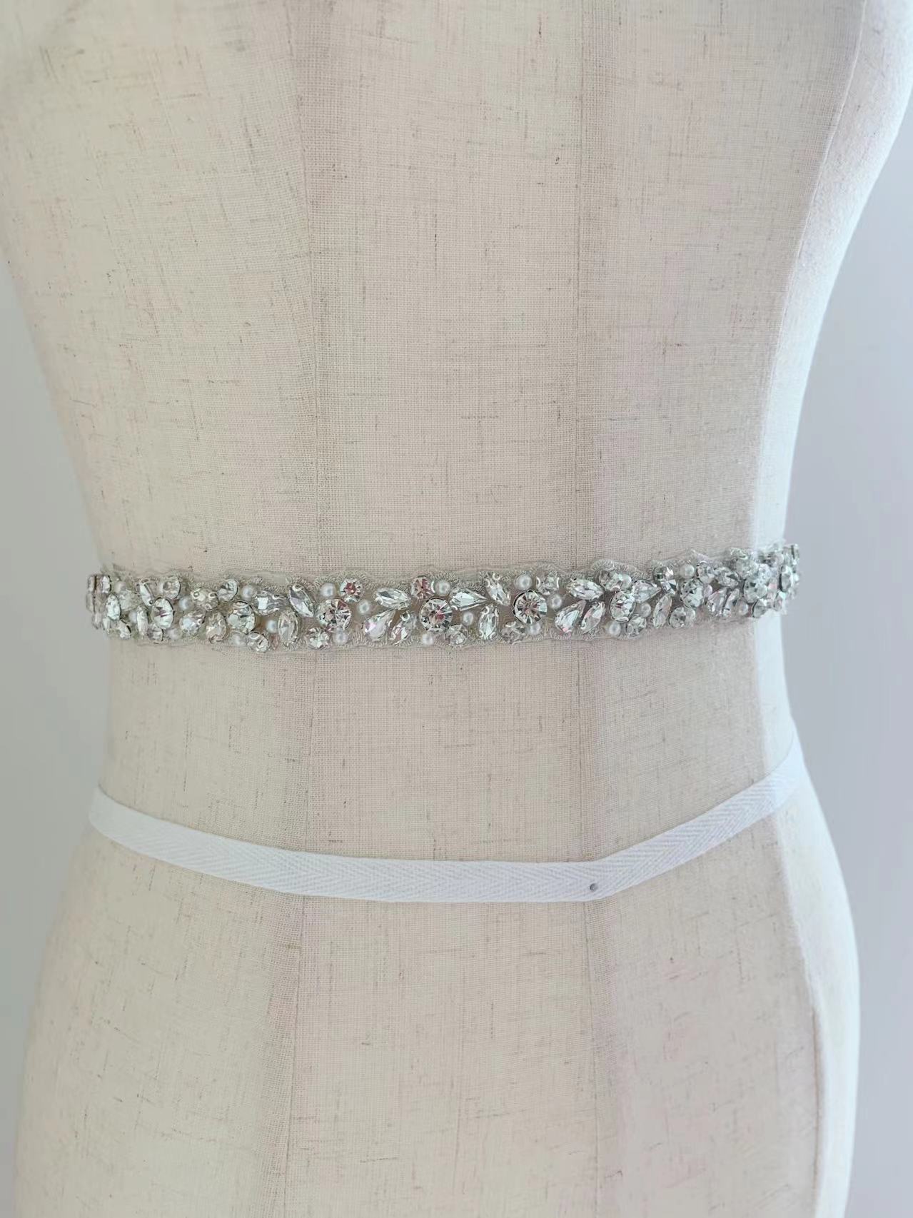 1 Jard/5 Jardów Srebrna Kryszt – Bridal Sash Ribbon recenzja i cena