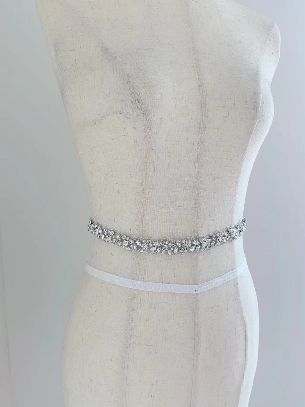 1 Jard/5 Jardów Srebrna Kryszt – Bridal Sash Ribbon recenzja i cena