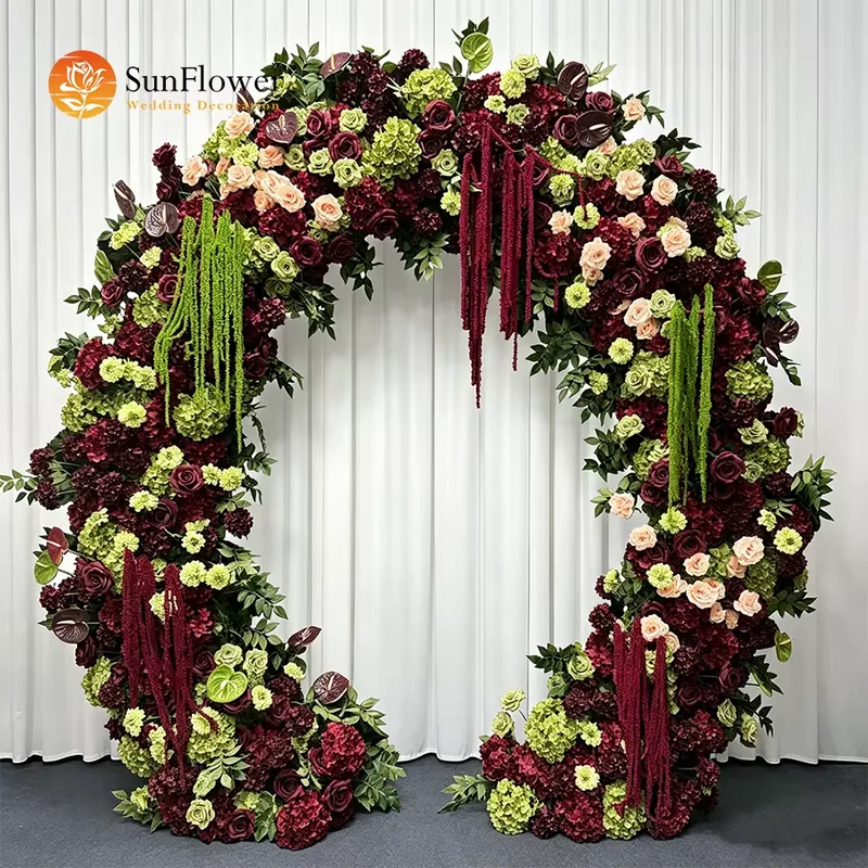 Burgundowo-szary zielony kwiat – Wedding Arch Flower recenzja i cena