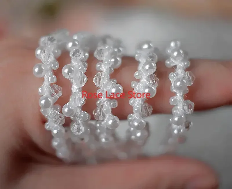 3 jardy perłowej koronki, perł – Bridal Sash Ribbon recenzja i cena