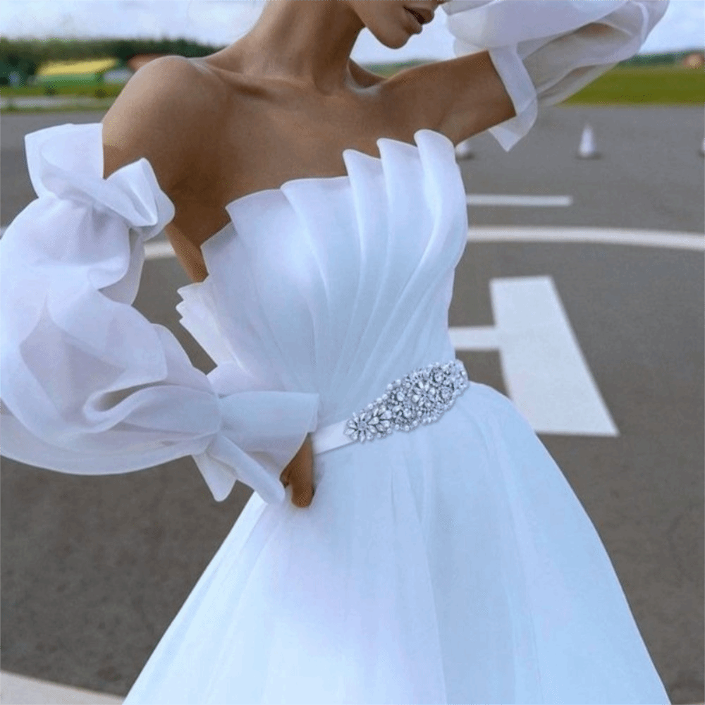 Pasek ślubny z wstążką, srebrn – Bridal Sash Ribbon recenzja i cena
