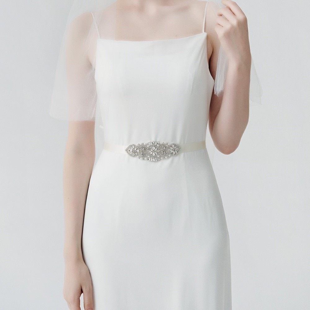Pasek ślubny z wstążką, srebrn – Bridal Sash Ribbon recenzja i cena